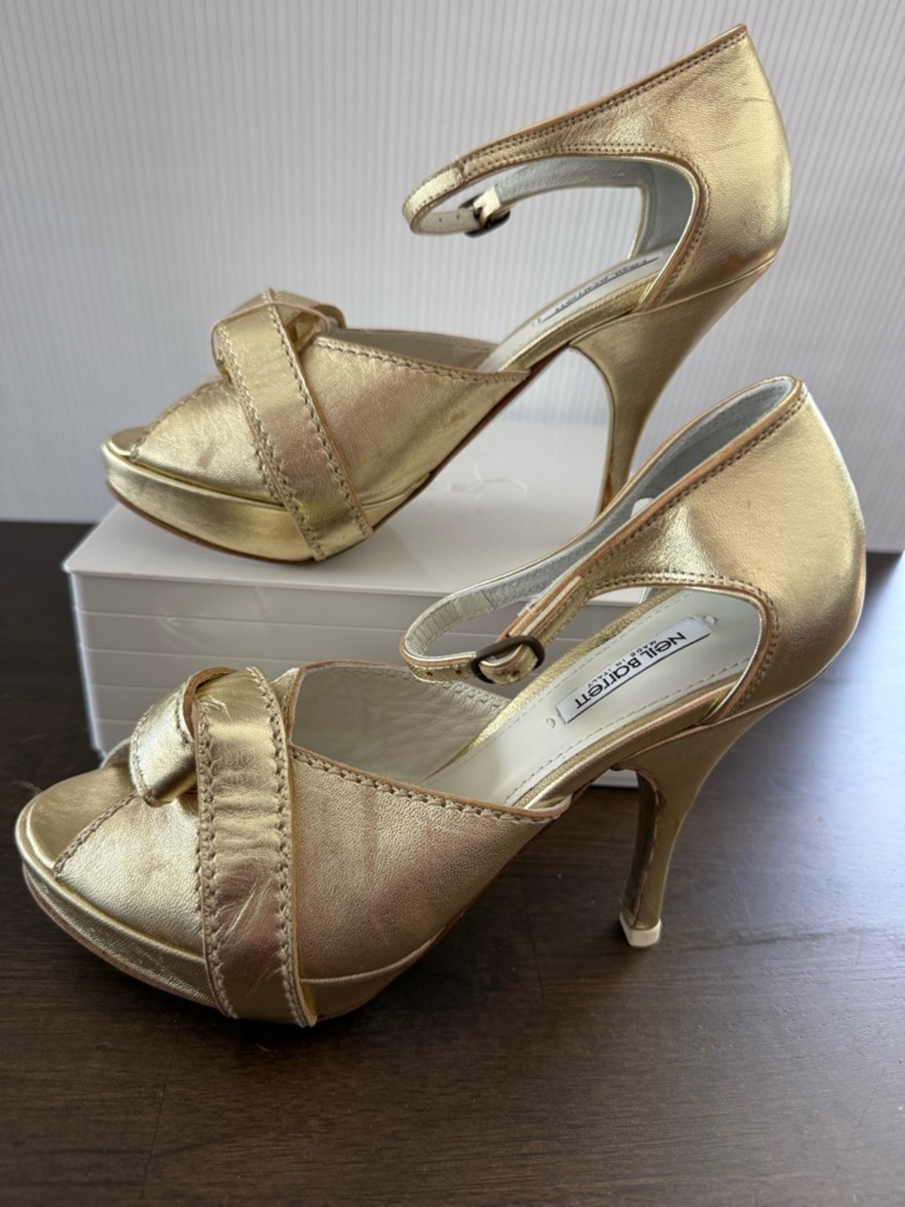 Neil Barrett Metallic Gold Heels